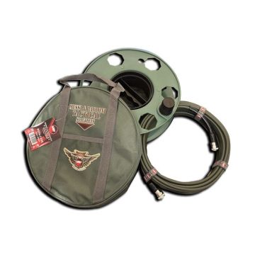 Messi and Paoloni StealthFlex 7, PL-259, 50ft Green Coax Cable with Carry Case and Reel