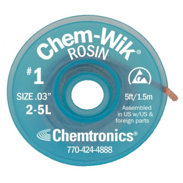 Chemtronics Chem-Wik Rosin Flux Desoldering Wick 2-25L