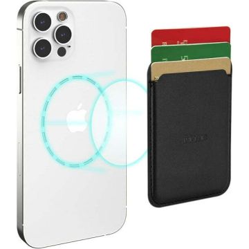 iHome MagSafe Magnetic Vegan Leather Card Wallet, Black - 2IHPA0826B0L2