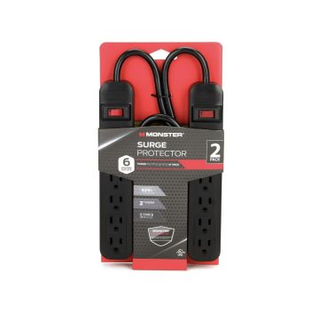 MONSTER 2-Pack 620J Surge Protector with 2ft Cord - 2MNAC0737B0W2