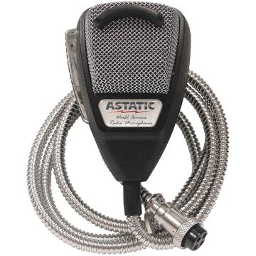 Astatic 636LSE Black Housing Silver Metallic Cord 4 Pin CB Mic - 302-10001SE