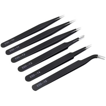 6 Piece Precision Tweezer Kit