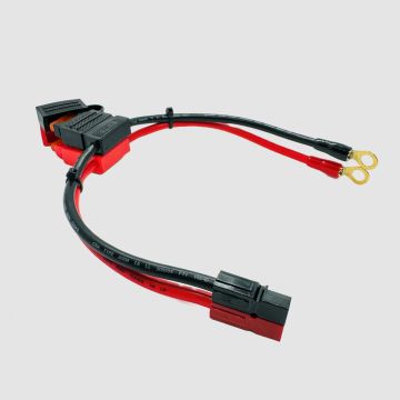 Powerpole® to 1/4 in Gold Ring 40A ATO/ATC Inline Fused Adapter Cable 10AWG