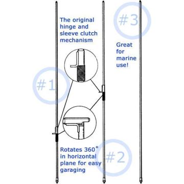 Hustler MO-1 HF Mobile Antenna for Fender/Deck Mount