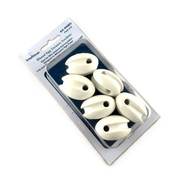 Intellitron AA-A06EG Glazed Egg Ceramic Insulator - 6 Pack