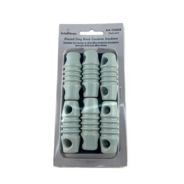 Intellitron AA-C06DB Glazed Dog Bone Ceramic Insulator 6-Pack