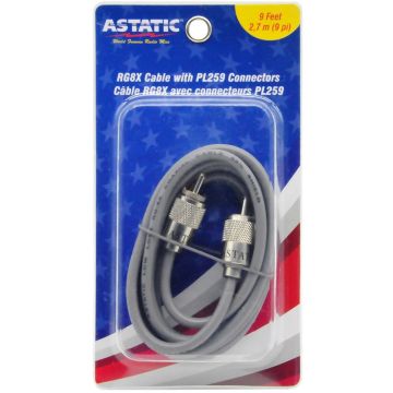 Astatic CB Radio Single Coax 9ft with PL-259 - 302-10274