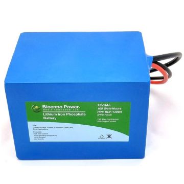 Bioenno BLF-1209A, 12V 9Ah LFP LiFePO4 Battery - 12A Max