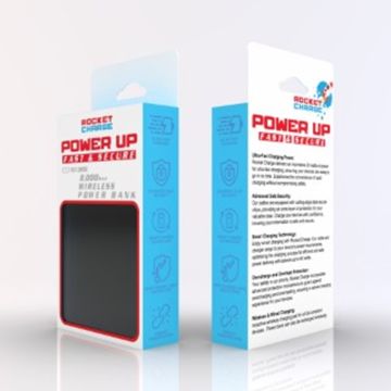 Rocket Charge Tech 8,000 mAH Qi-Wireless PowerBank 2 amp