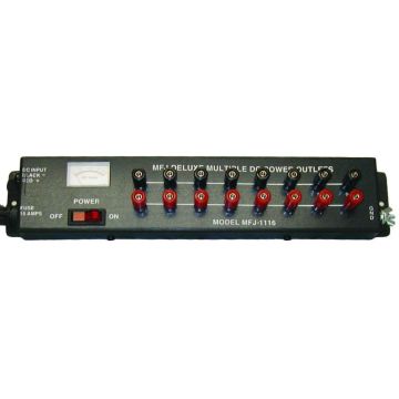 MFJDCPowerStrip,8Outlets,Meter/Switch/Fused-MFJ-1116