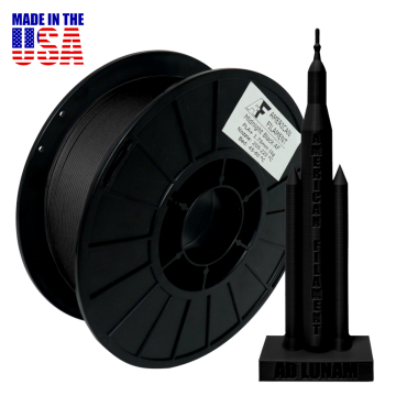 American Filament PLA+ 1.75mm, 1kg Spool, Matte Black