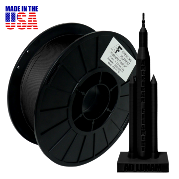 American Filament PLA+ 1.75mm, 1kg Spool, Midnight Black