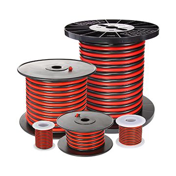 Red and Black Zip Cord Gauge 8 Length 50 ft
