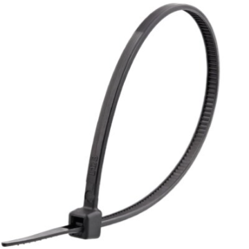 Unirise 100-Pack 6in Nylon Cable Tie - 40LBS - Black - ZIP-06IN-100PKBK