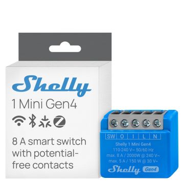 Shelly 1 Mini Gen4 Smart Switch - Compact & Versatile | GigaParts.com
