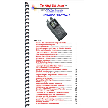Nifty Quick Reference Guide Kenwood TH-D75A / E