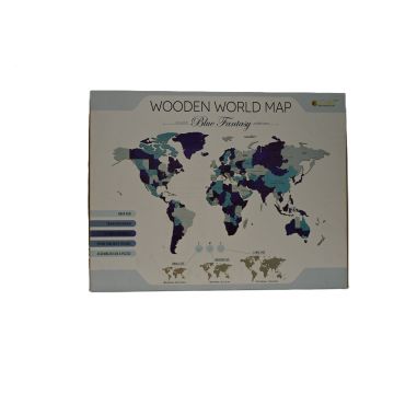 World Map SMALL BLUE Construction Kit - AV0523262
