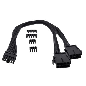 12-Pin to Dual 8-Pin PCIe GPU Extension Cable 300mm Black - F04-250BK