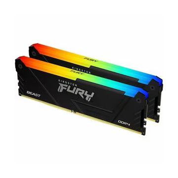 Kingston Fury Beast RGB 16GB 3600MHz DDR4 CL17 DIMM (Kit of 2) Computer Memory KF436C17BB2AK2/16
