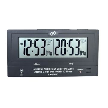 Intellitron CK-158RC Dual Time Zone Atomic LCD Clock with ID Timer