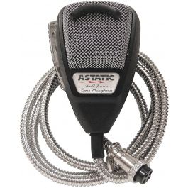 Astatic 636LSE Black Housing Silver Metallic Cord 4 Pin CB