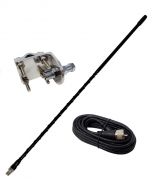 Shark TS821-2B Single CB Antenna Coax and Mount Kit 2ft Black