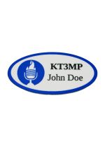 Customizable 3" x 1.5" Oval Plastic Name Badge