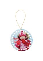 Customizable 4in Round Doily Ceramic Ornament