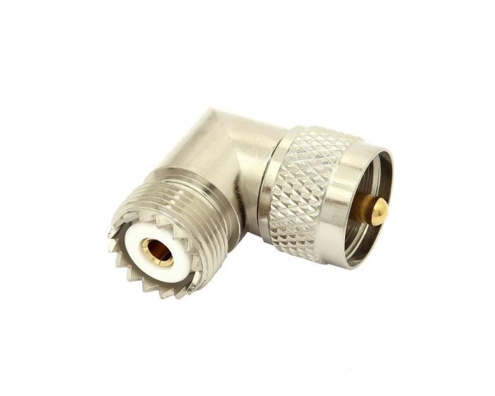 Max-Gain Systems UHF Male (PL-259) to UHF Female (SO-239) Right Angle  Adapter, DGN 7525-RA