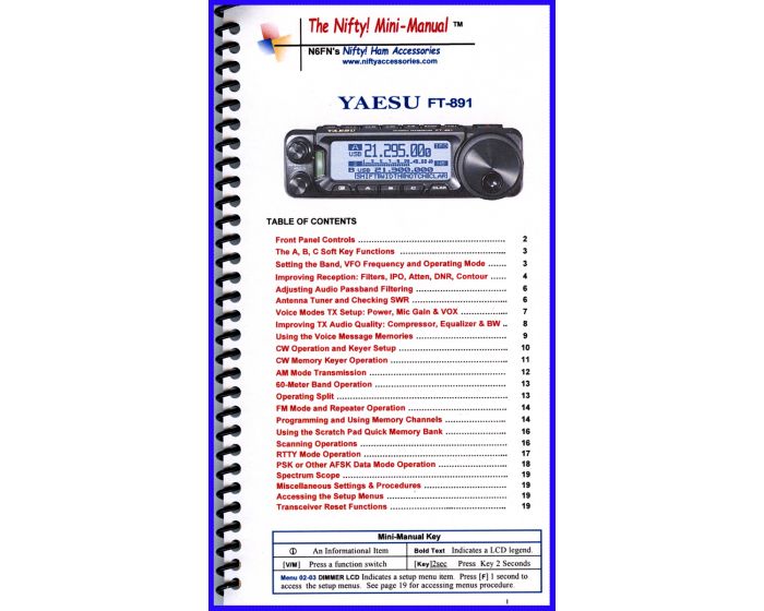 MMFT891 Yaesu FT891 Nifty MiniManual